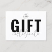 Certificat Cadeau Entreprise Écriture Moderne Logo (Devant)