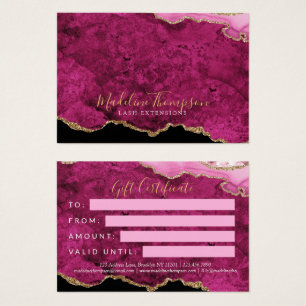Certificat cadeau entreprise en agate or magenta r