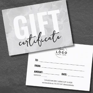 Certificat Cadeau Entreprise Logo Moderne Simple