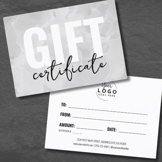 Certificat Cadeau Entreprise Logo Moderne Simple