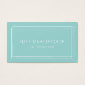 Certificat Cadeau Entreprise Vert Menthe Avery Mod (Devant)