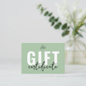 Certificat Cadeau Entreprise Verte (Debout devant)