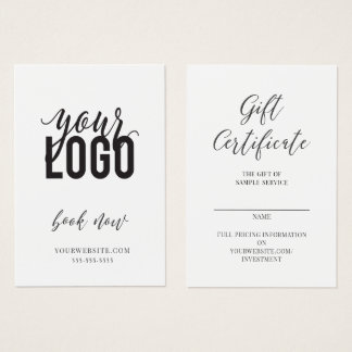 Certificat cadeau et carte de visite