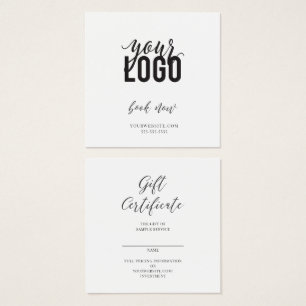 Certificat cadeau et carte de visite