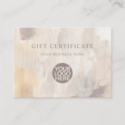 Certificat cadeau et logo Abstrait peint (Devant)