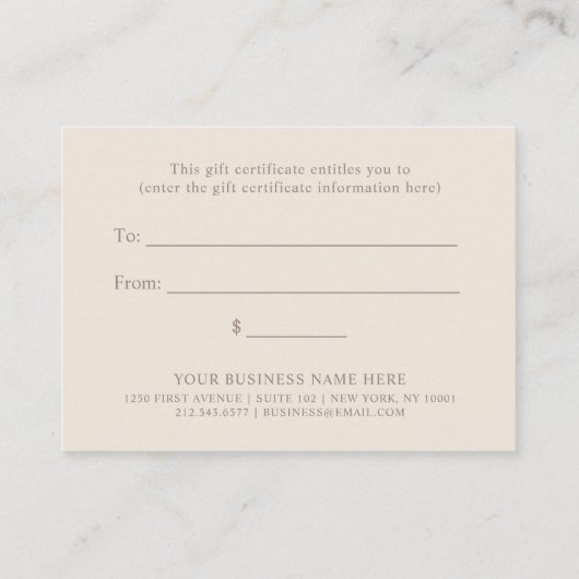 Certificat cadeau et logo Abstrait peint (Dos)