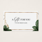 Certificat cadeau été Tropical Feuilles Customisés (Devant)