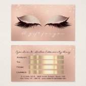 Certificat cadeau étincelant étincelant maquillage (Devant & derrière)