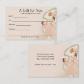 Certificat cadeau Feminine Vintage Nouveau (Devant / Derrière)
