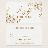 Certificat cadeau Fleur sauvage simple et moderne (Devant & derrière)