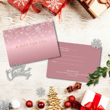 Certificat Cadeau Flocons de Neige Rose Gold Vacan