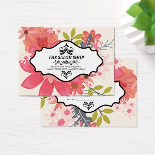 Certificat cadeau floral élégant et audacieux (Bureau)