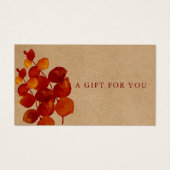 Certificat Cadeau Floral Eucalyptus Rustique (Devant)