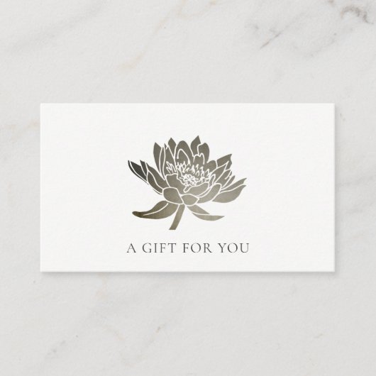 CERTIFICAT CADEAU FLORAL FAUX SILVER LOTUS (Devant)