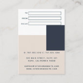 Certificat cadeau géométrique simple et moderne (Dos)