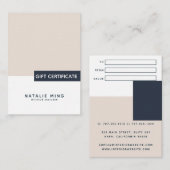 Certificat cadeau géométrique simple et moderne (Devant / Derrière)