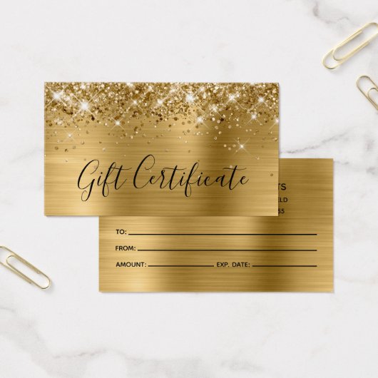 Certificat cadeau Glittery Gold Foil (Bureau)