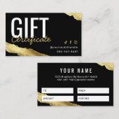 Certificat cadeau Gold (Devant / Derrière)