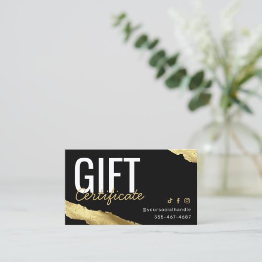 Certificat cadeau Gold (Debout devant)