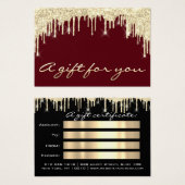 Certificat cadeau Gold Eyelash maquillage Bourgogn (Devant & derrière)