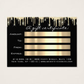 Certificat cadeau Gold Eyelash maquillage Bourgogn (Dos)