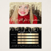 Certificat cadeau Gold Eyelash vacances maquillage (Devant & derrière)