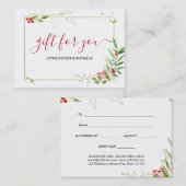 Certificat cadeau Gold Red Berry Holiday (Devant / Derrière)