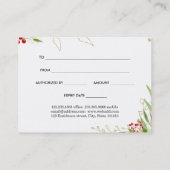 Certificat cadeau Gold Red Berry Holiday (Dos)