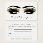 Certificat cadeau Gold White Lash Extension Maquil (Devant & derrière)
