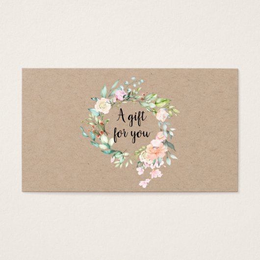 Certificat Cadeau Guirlande de Roses Rustiques (Devant)