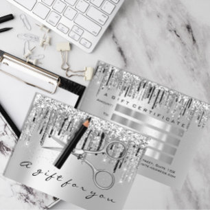 Certificat cadeau Hair Styliste Ciseaux gris argen