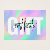 Certificat cadeau Holographique Chic Script (Devant)