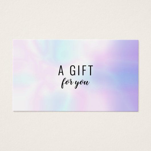 Certificat cadeau Holographique moderne simple (Devant)