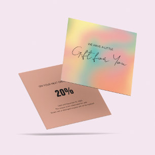 Certificat cadeau Holographique Rainbow Blush Pink