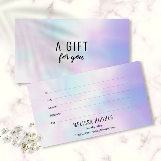 Certificat Cadeau Holographique Simple Moderne