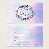 Certificat cadeau Holographique Woodland Garland (Devant & derrière)