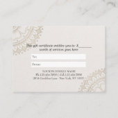 Certificat cadeau instructeur YOGA Blue Gold Manda (Dos)