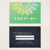 Certificat cadeau instructeur YOGA Gold Foil Manda (Devant & derrière)