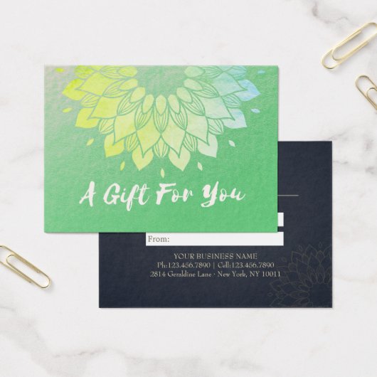 Certificat cadeau instructeur YOGA Gold Foil Manda (Bureau)