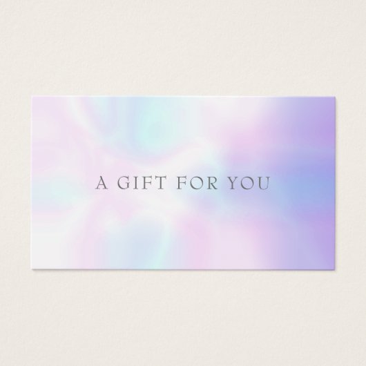 Certificat-cadeau iridescent simple moderne (Devant)