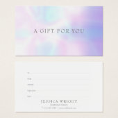 Certificat cadeau Iridescente simple et moderne (Devant & derrière)