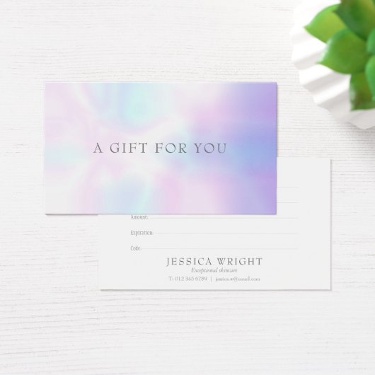 Certificat cadeau Iridescente simple et moderne (Bureau)