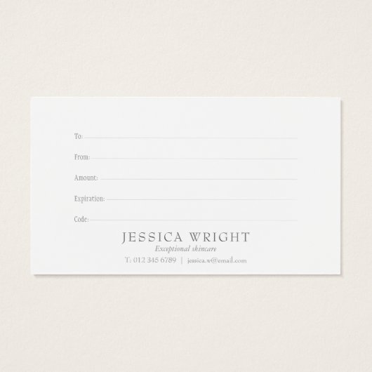 Certificat cadeau Iridescente simple et moderne (Dos)