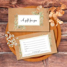Certificat Cadeau Kraft Feuilles de Printemps