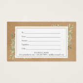 Certificat Cadeau Kraft Feuilles de Printemps (Dos)