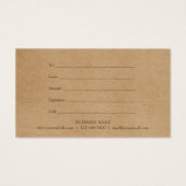 Certificat Cadeau Kraft Rustique (Dos)