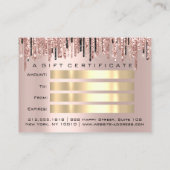 Certificat cadeau maquillage Eyelash cheveux micro (Dos)