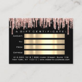 Certificat cadeau maquillage Eyelash ongs cheveux  (Dos)