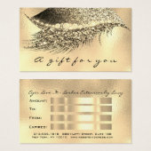 Certificat cadeau Maquillage Lux Lash Or Métalliqu (Devant & derrière)