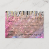 Certificat cadeau maquillage ongle ongle Holograph (Dos)